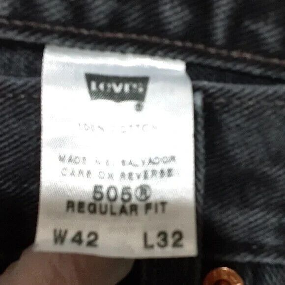 Levi's 505 regular fit jeans size 42X32 black - Picture 7 of 16